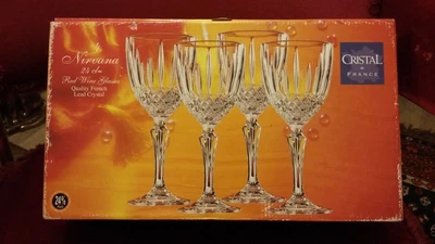 £15 • Buy Cristal De France Red Wine Glasses 24cl French Lead Crystal Nirvana With Box