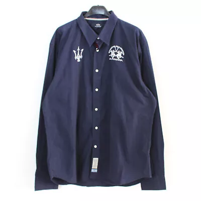 LA MARTINA Mens 3XL Button Up Shirt Maserati Long Sleeved Cotton Polo Argentino • $105.90