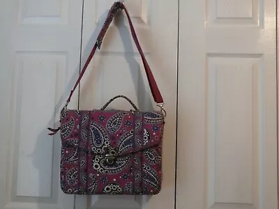 Vera Bradley Briefcase - Boysenberry With Adjustable Strap--Outside Magnetic Clo • $38.99