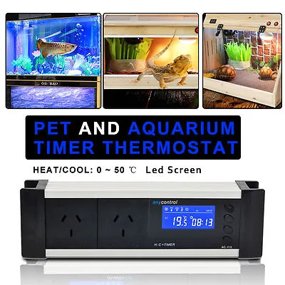$42.59 • Buy LCD Reptile Snake Thermostat Timer Aquarium Temp Controller Heat Cooling AU Plug