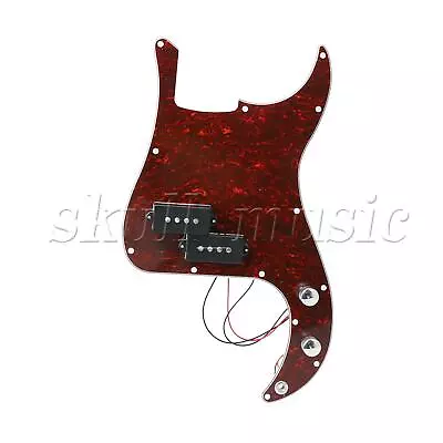 Red Prewired Faux Tortoise Shell P Bass Pickguard Pickup Set Guitar Accessories • $42