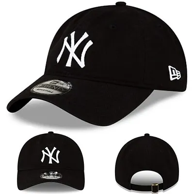 New Era New York Yankees Black 920 Adjustable Strapback Cap MLB Classic Dad Hat • $27.95