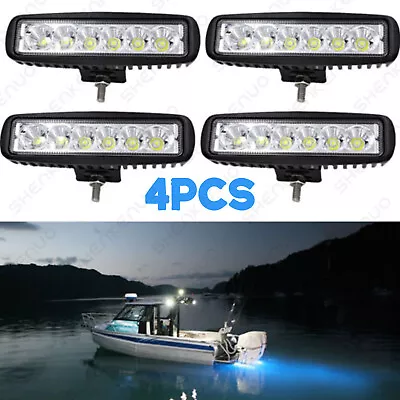 🔥 4Pcs 6inch Spreader Deck LED Marine Lights 12V 18W Trunk Boat Light Top Lamps • $23.99