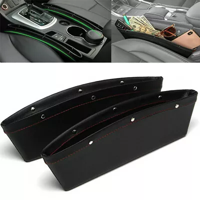 $9.40 • Buy 2PACK Car Seat Console Gap Filler Side Organizer PU Leather Catch Caddy Pocket