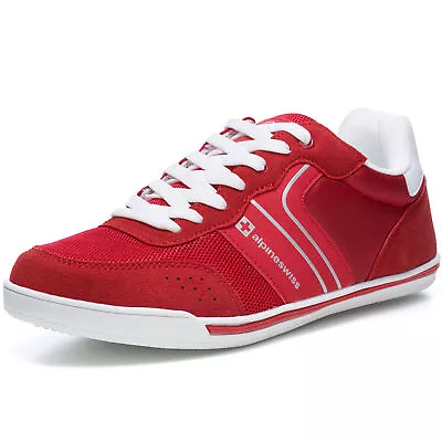 Alpine Swiss Liam Mens Fashion Sneakers Suede Trim Low Top Lace Up Tennis Shoes • $34.99