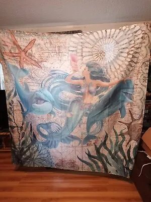 Mermaid Shower Curtain With Hooks. NEW In Package • $14.76