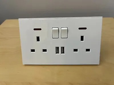 White Double Socket With USB • £5