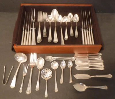 $2995.95 • Buy Gorham 101 Piece Sterling Silver Flatware 8 Place Set & Chest FairFax Pattern