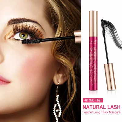 Eyelash Mascara 4D Silk Fiber Extension Volume Makeup Waterproof Eye Lash Black • $11