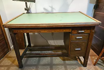 Vintage 4 Drawer HAMILTON ECONOMY Drafting Drawing Desk Work Station 60  Long • $875