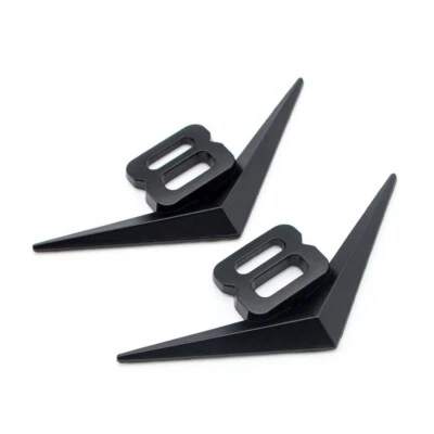 $6.88 • Buy 2x Black Metal V8 Car Body Badge Fender Sport Turbo Engine Rear Trunk 3D Emblem