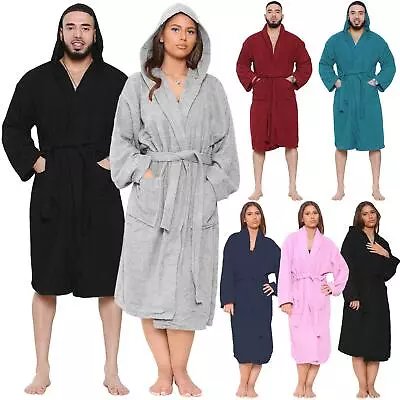 Unisex Luxury Egyptian Cotton Towelling Bathrobe Men Dressing Soft Gown Towel • £17.09