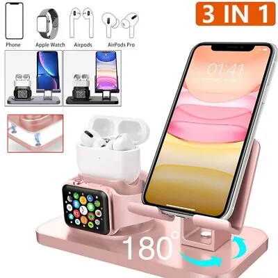 $22.52 • Buy 3 In 1 QI Wireless Charger Charging Station Dock For IWatch IPhone IPad AirPod