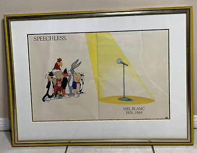 Mel Blanc SPEECHLESS Framed Print Art Warner Bros Looney Tunes 1908-1989-20”x27” • $182.08