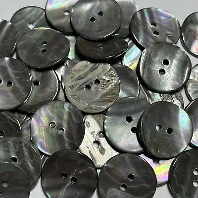 REAL Abalone Shell Smoke/Gray Sustainable Button 15mm 18mm 20mm 23mm 25mm 2hole • $3.99