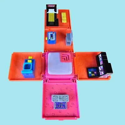 Mattel My Mini MixieQ's Neon Arcade Playset Orange Cube Fold Up Incomplete 2015 • $6