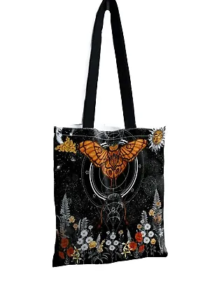 £3.99 • Buy Butterfly Tote Shopping Bag Black Emo Goth Punk Halloween