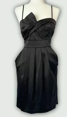 Vintage Intrigue Dress Black Bow Spaghetti Straps Size 6 • $35