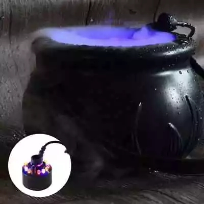 Halloween Party Decorations - Witches Cauldron With Lights Mist Black Plastic • $33.99