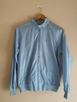 Izod Lacoste Blue Nylon Windbreaker Packable Harrington Jacket - Men's Small • £24.95