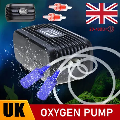 £13.99 • Buy Aquarium Fish Tank Air Pump Quite Silent Flow Oxygen Bubbles Stone Outlet Valve