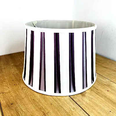 Laura Ashley Purple / Mauve & White Pleated Lampshade 12” Satin 2 Avail See Disc • £15.99