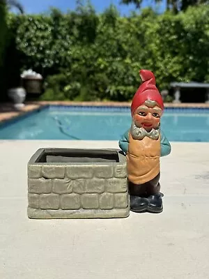 Vintage West Germany Heissner Clay Ceramic Terracotta Gnome Planter • $75