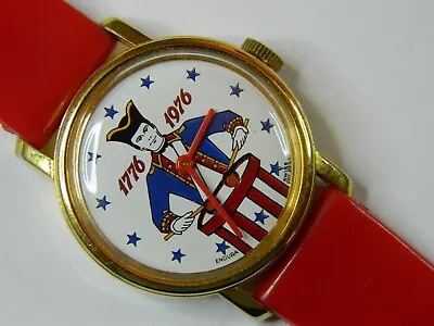 Exc. Fine Vintage 1976 Endura Bicentennial Gold Animated Watch - Runs Good Timer • $59
