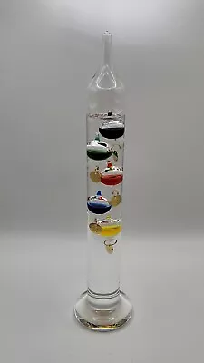 Vintage Galileo Glass Thermometer Made Of Glass With 5 Multi Coloured Balls 11” • £18