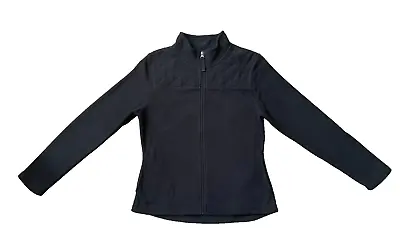 Merona Women's Black Full Zip Fleece Jacket - Pockets Mock Neck Size M • $4.99