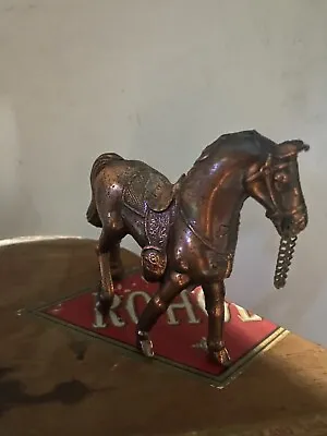 $4.99 • Buy Vintage Bronze/Copper Tone Cast Metal Small Horse W/Saddle Carnival/Fair Prize