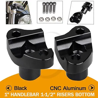 Motorcycle 1 1/2  Tall Handlebar Risers For Harley Dyna FXD FXDL FXDWG Softail • $28.98