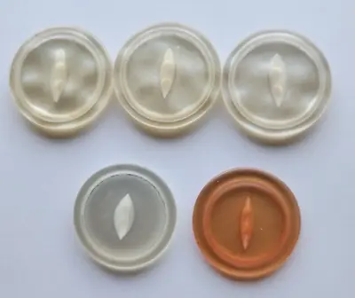 Vintage Mother Of Pearl And Plastic Buttons 1 1/8 In Cat Eye Buttons Mixed Lot • $6.99
