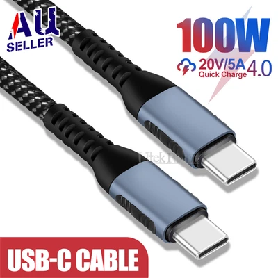 $10.99 • Buy 100W USB C Type C Charger Cable Fast Charge Lead For Samsung S23 S22 S21 Huawei