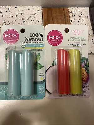 Lot Of EOS Organic Lip Balm Stick  2 Coconut Milk Pineapple Passionfruit • $18.99