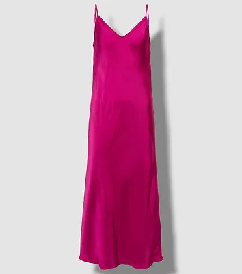 $218 Velvet BY Graham & Spencer Women Pink Poppy Midi Slip Dress Size M • $69.18