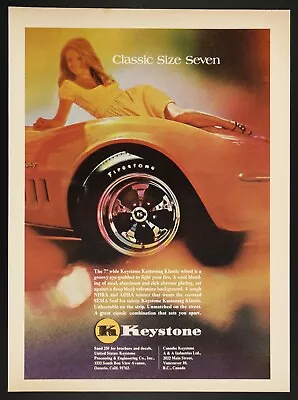 Keystone Klassic Mag Wheel Yellow Corvette Stingray Lady Vintage Print Ad 1970 • $14.95