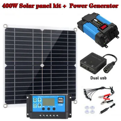 6000W Solar Power Generator Complete Solar Panel Kit 100A Home 220V Grid System • £57.53