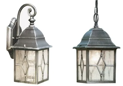 Traditional Style Outdoor Exterior Wall / Hanging Cathedral Glass Lantern Light  • £32.99