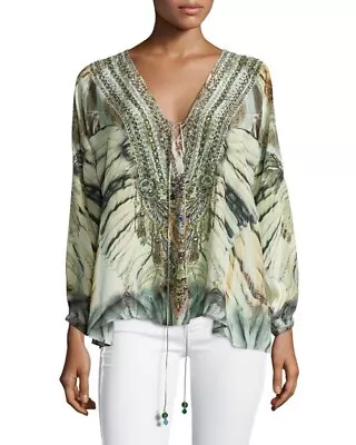 Camilla Franks Sky Of Shadows Lace Up Blouse • $129.95