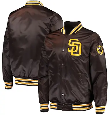 San Diego Padres Vintage Style MLB The Diamond Brown Satin Bomber Varsity Jacket • $95