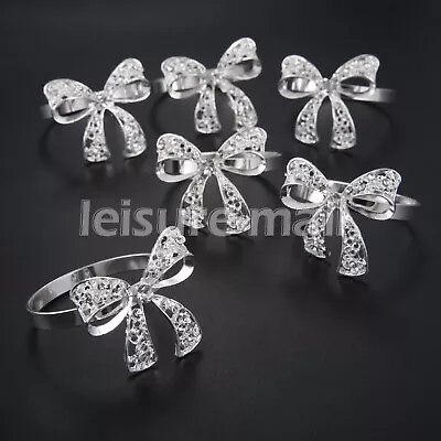 £9.91 • Buy 6pc Luxury Butterfly Knot Napkin Rings Serviette Holder Buckle Party Table Decor
