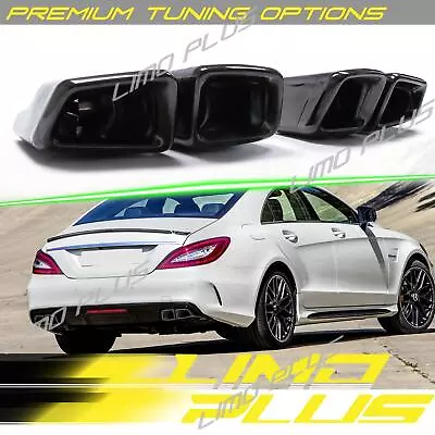 AMG Quad Exhaust Tailpipe Tips Black For Mercedes E63 C63 CL63 CLS63 ML63 GL6 • $248.99