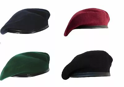 Beret Cap Hat Wool Military Army French Men's Women's Blue Black Green Maroon • $13.45