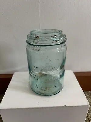 VTG Mason Improved A.B.G.A Aqua Pint Canning Jar • $24.95