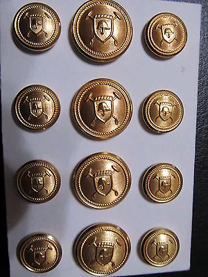 14 PC Designer Metal Coat BLAZER SUIT BUTTON SET 24/32 Helmet Mallets  Gold Lac  • $23