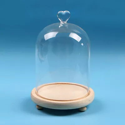 £9.95 • Buy LED Light Up Large Clear Glass Dome Display Globe Cloche Bell Wood Base Lighting