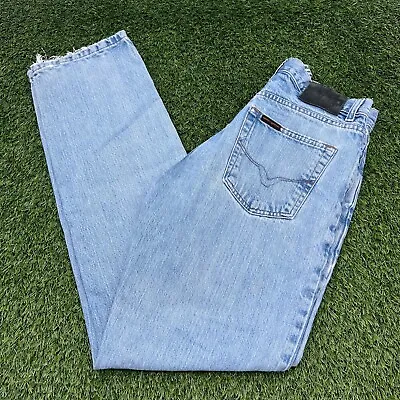 VTG Harley Davidson Jeans 32x34 (32x32) Mens Blue Light Wash Straight Leg • $24.99