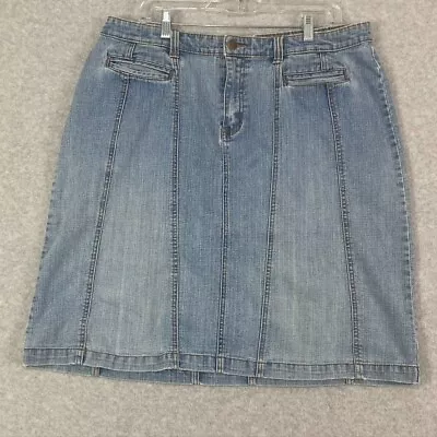 Venezia Denim Skirt Womens 16 Blue Jean A Line Stretch Knee Length Stretch • $14.12