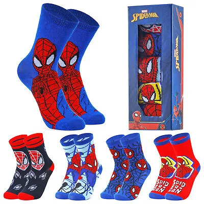 Marvel Boys Socks Spiderman Multipack Crew Socks 11.5-3 UK • £11.49